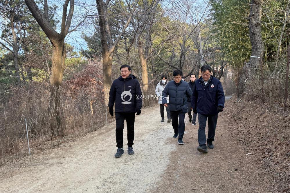 김종훈 동구청장, 염포산 테마숲길 현장방문의 사진