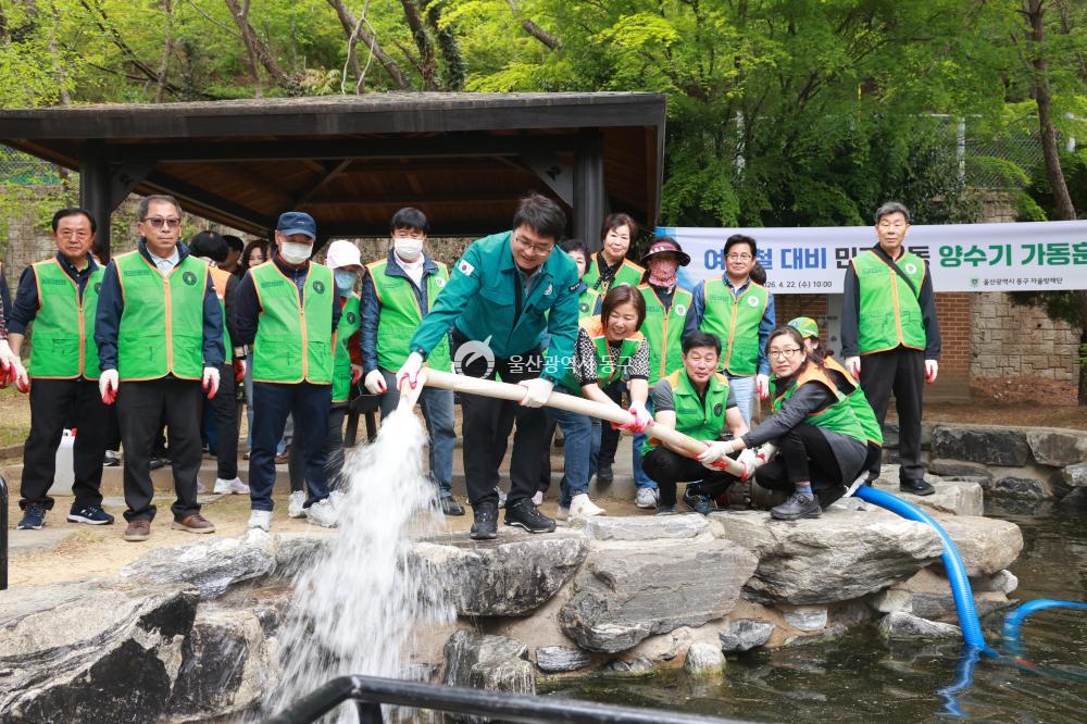 민관 합동 양수기 가동훈련의 사진