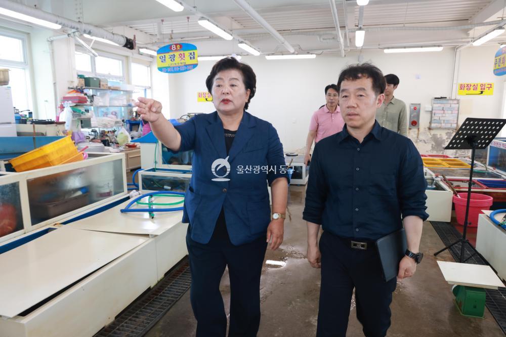 천기옥 동구청장, 주요 시설 건립 현장방문의 사진