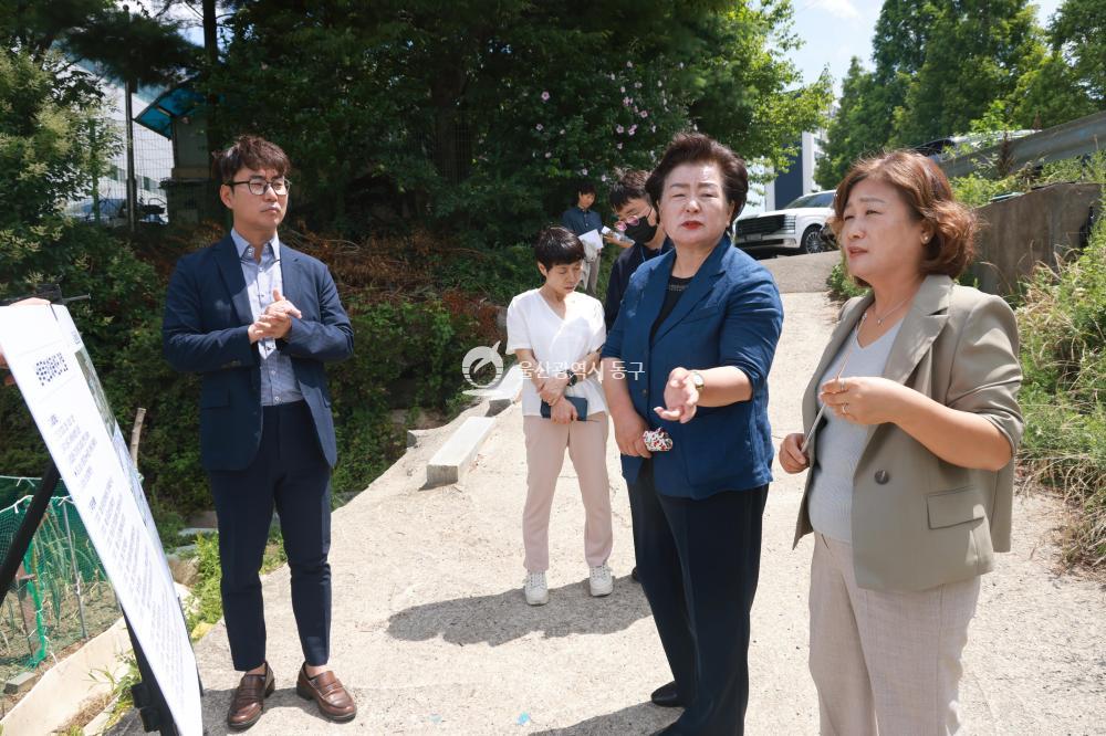 천기옥 동구청장, 주요 시설 건립 현장방문의 사진