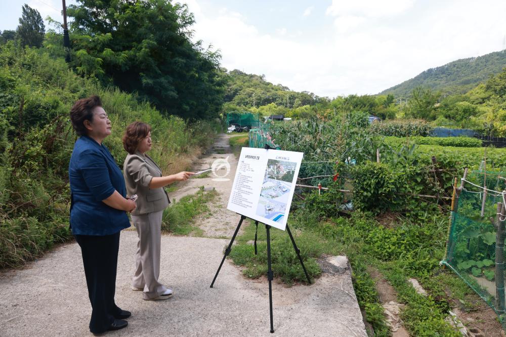 천기옥 동구청장, 주요 시설 건립 현장방문의 사진