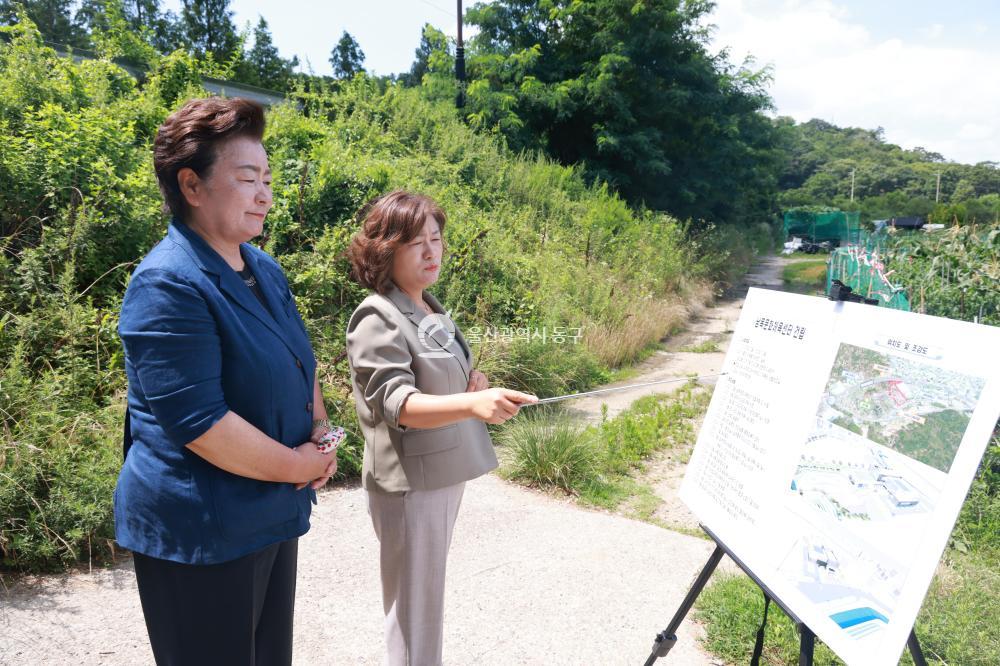 천기옥 동구청장, 주요 시설 건립 현장방문의 사진