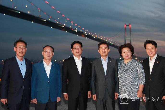 울산대교 경관조명 점등식의 사진