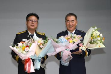 동부소방서 남성의용소방대장 이취임식의 사진