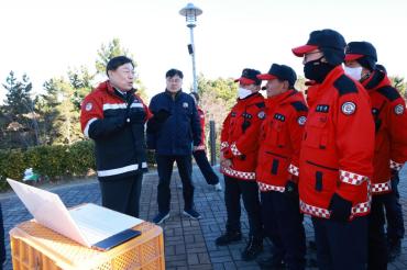 드론 활용한 산불 예방활동 현장점검의 사진