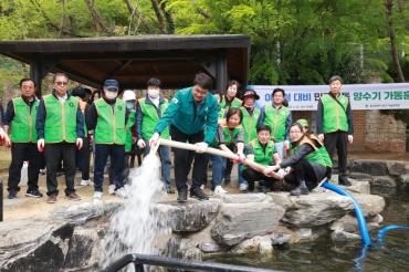 민관 합동 양수기 가동훈련의 사진