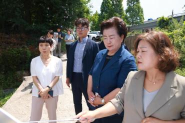 천기옥 동구청장, 주요 시설 건립 현장방문의 사진
